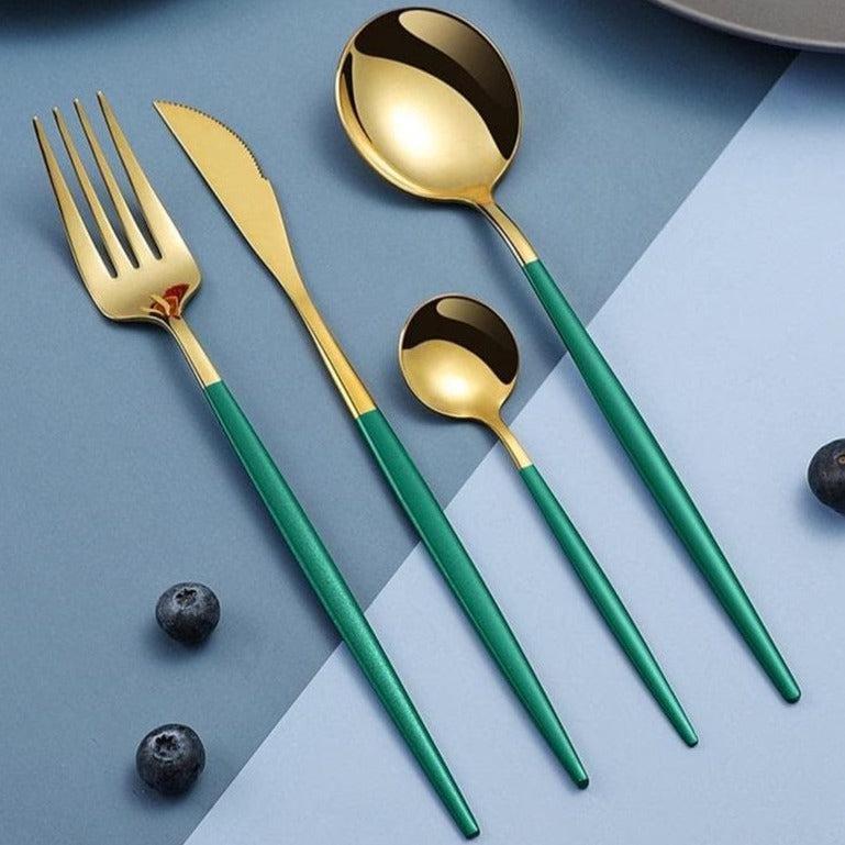 rainbow pastel metal flatware silver gold rose gold black