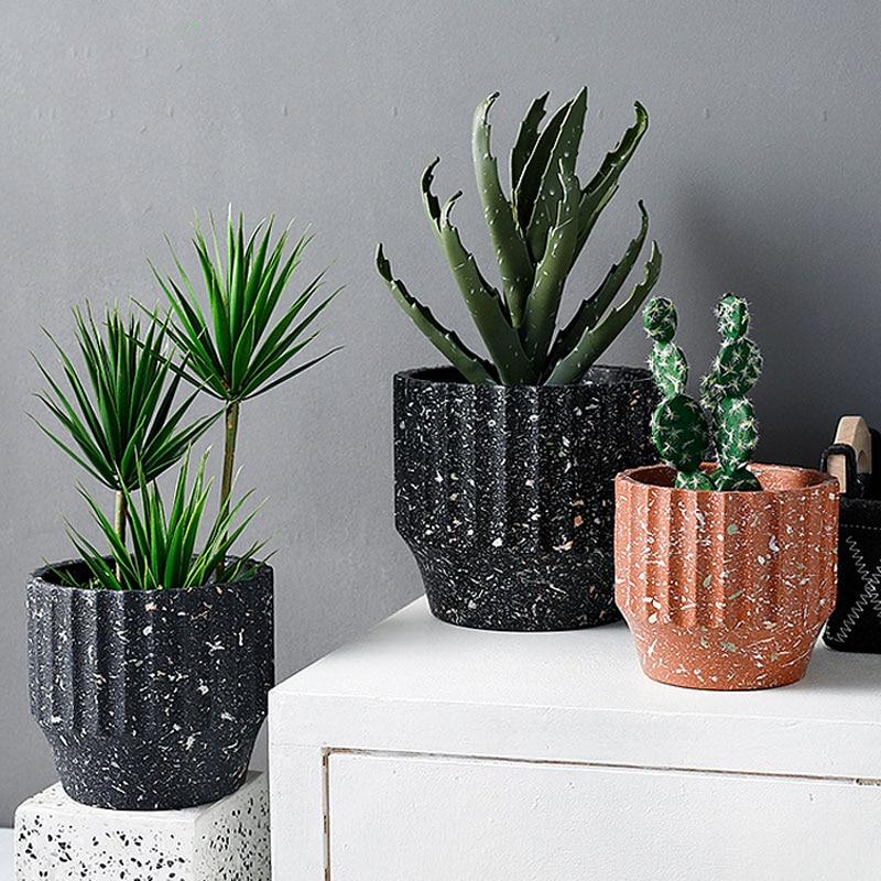 organic paint splatter cement planter