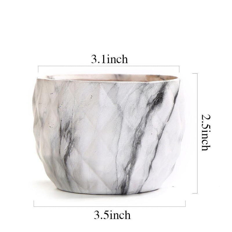 Marbling Ceramic Planter Set 4 pc