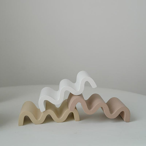 Zig Zag Ceramic Trey & Organizer Nude White