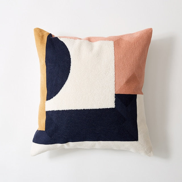 Square Colorful Geometric Pillow