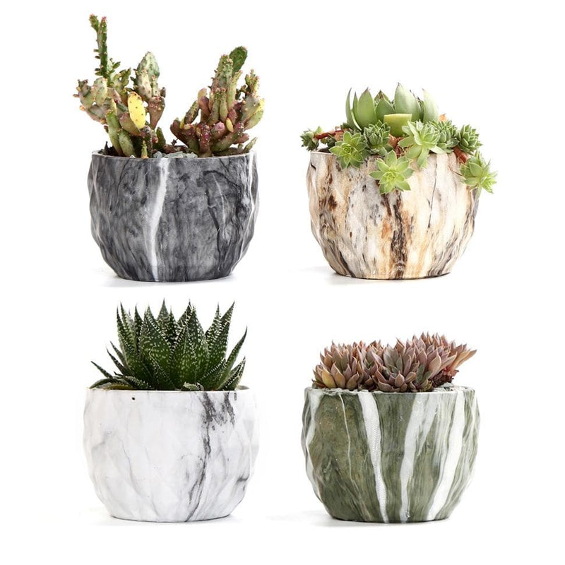 Modern Marbling Flower Pot Succulent pot Cactus Planter Pots Container Bonsai Planters with Hole 3.35Inch Perfect Gift Idea