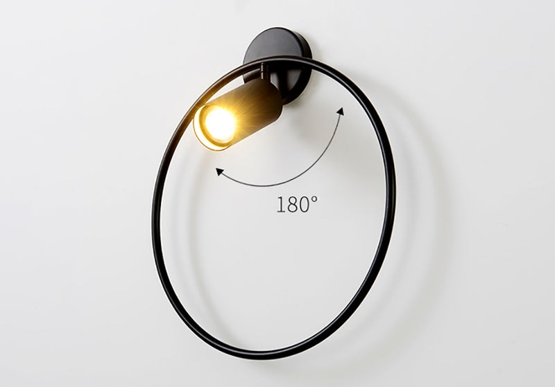 black Ring LED Wall Light