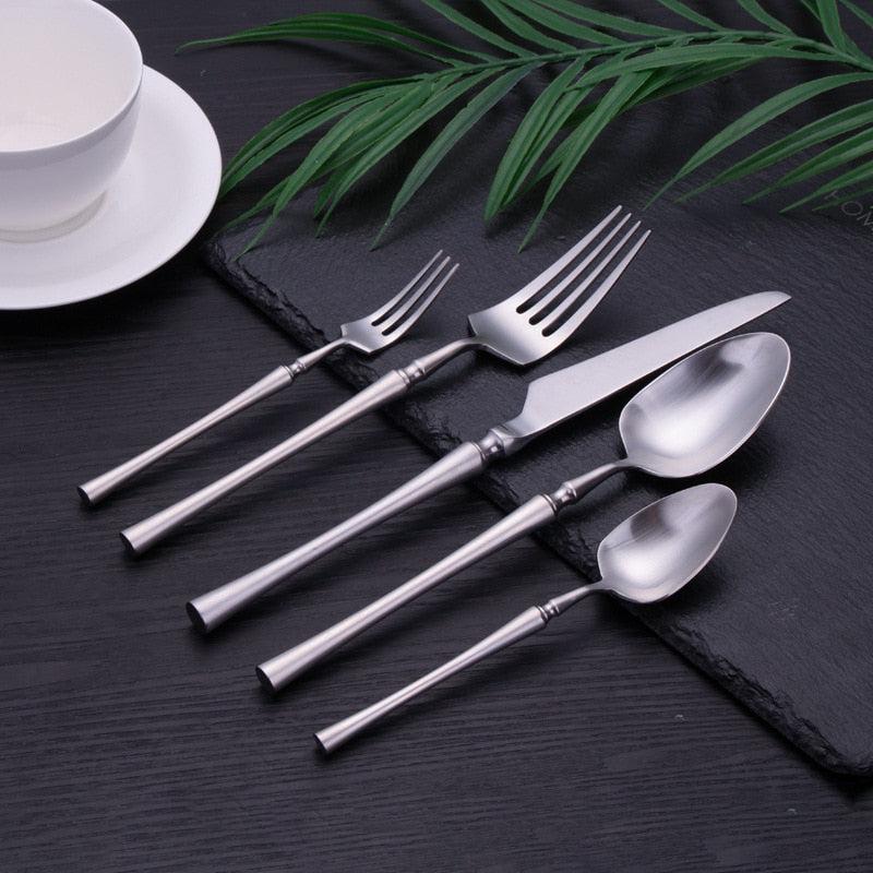 stainless steel matte finish cutlery set