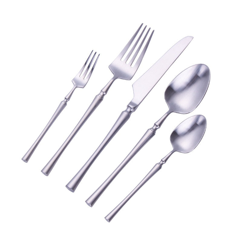 stainless steel matte finish cutlery set