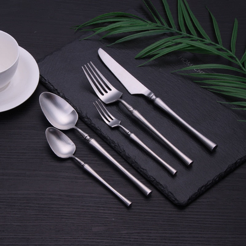 stainless steel matte finish cutlery set