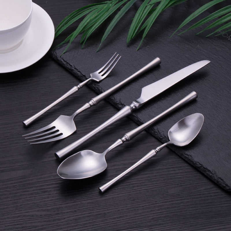 stainless steel matte finish cutlery set