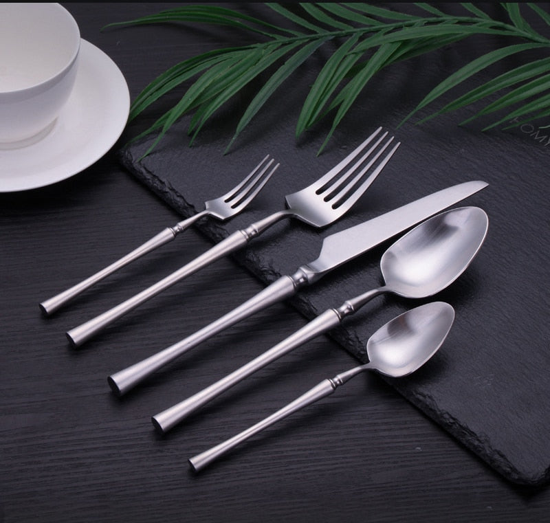 stainless steel matte finish cutlery set