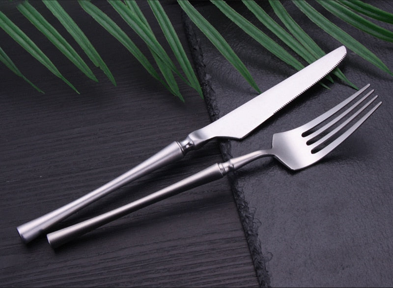 stainless steel matte finish cutlery set