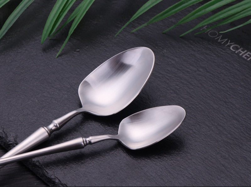 stainless steel matte finish cutlery set