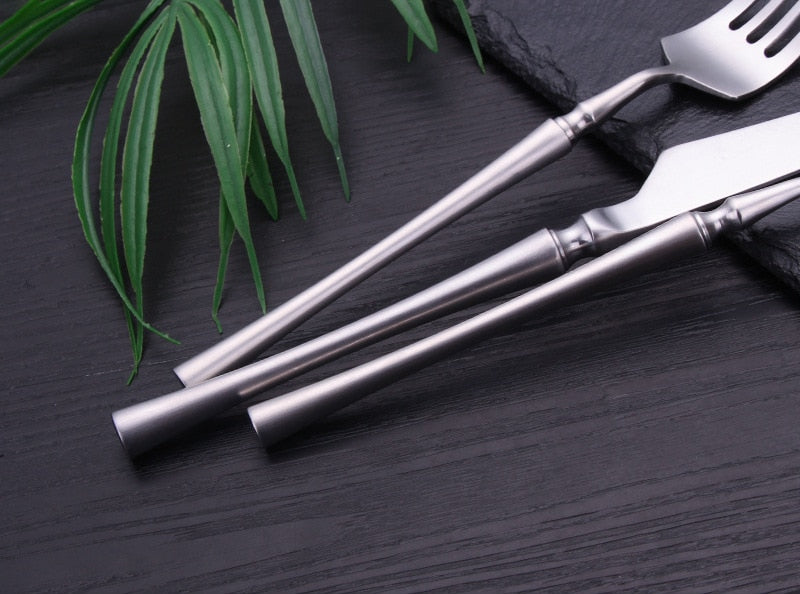 stainless steel matte finish cutlery set