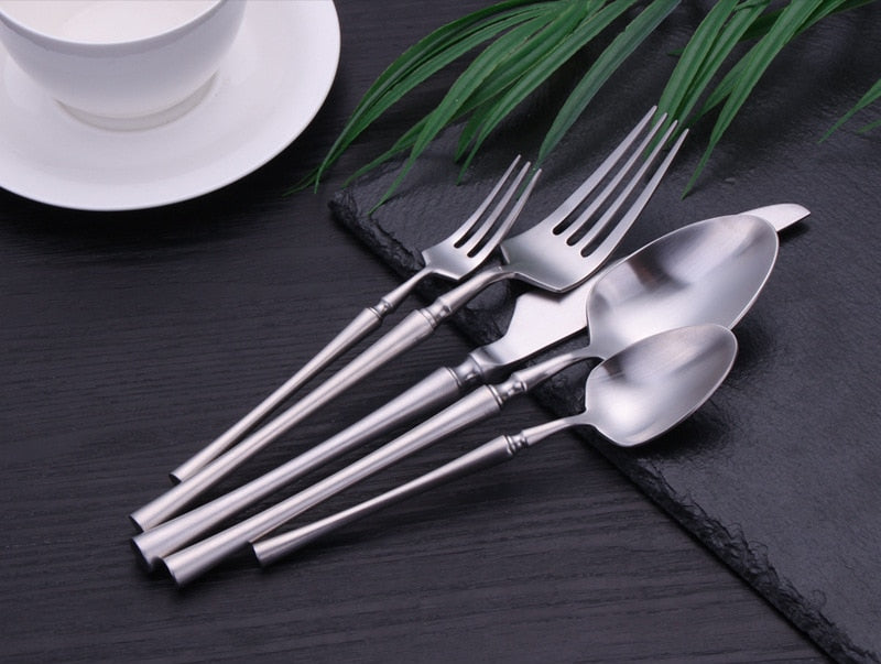 stainless steel matte finish cutlery set