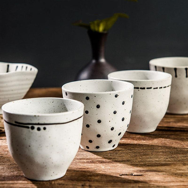 Japanese Style Vintage Hand Painted Ceramic Tea Cups