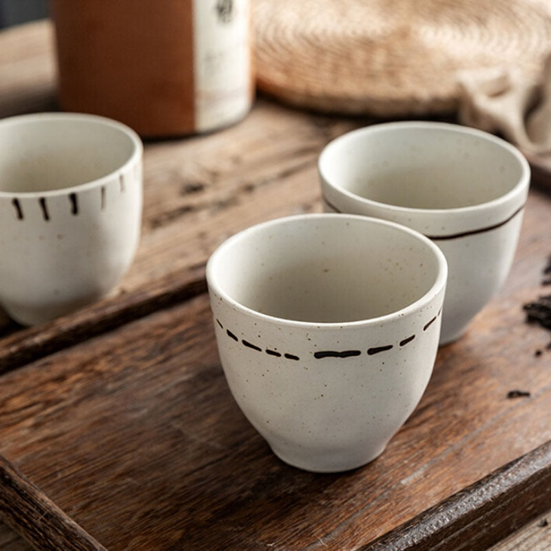 Japanese Style Vintage Hand Painted Ceramic Tea Cups