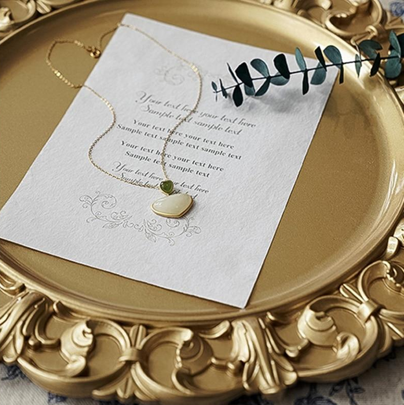 round textured edge old gold plastic serving tray