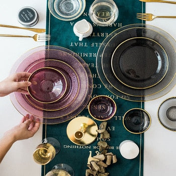 Glass plates with Gold Trim