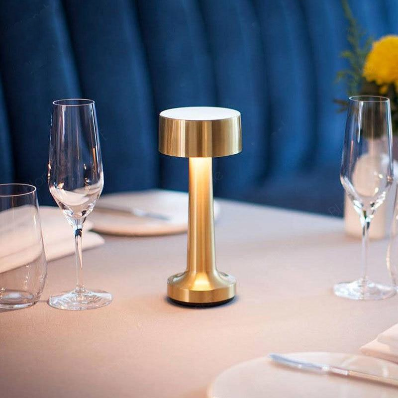 Neoz gold cordless rechargeable table lamp restaurant