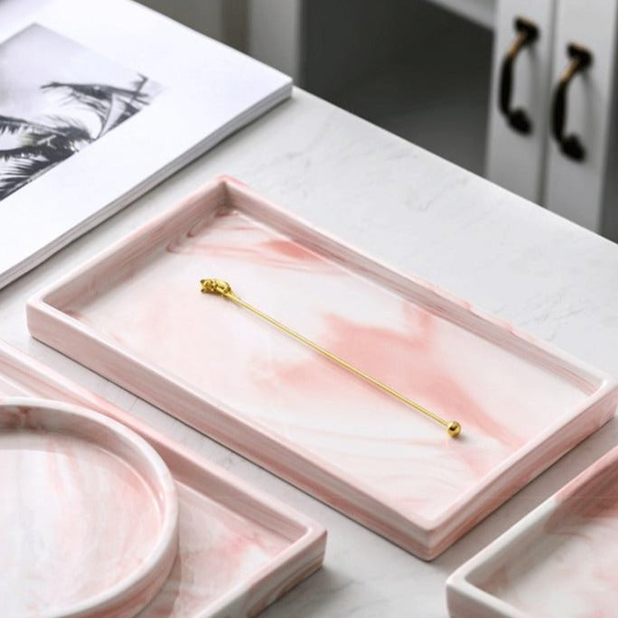 Marble Ceramic Storage & Serving Decorative Trays