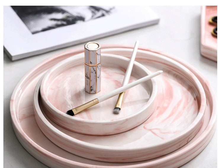 Marble Ceramic Storage & Serving Decorative Trays