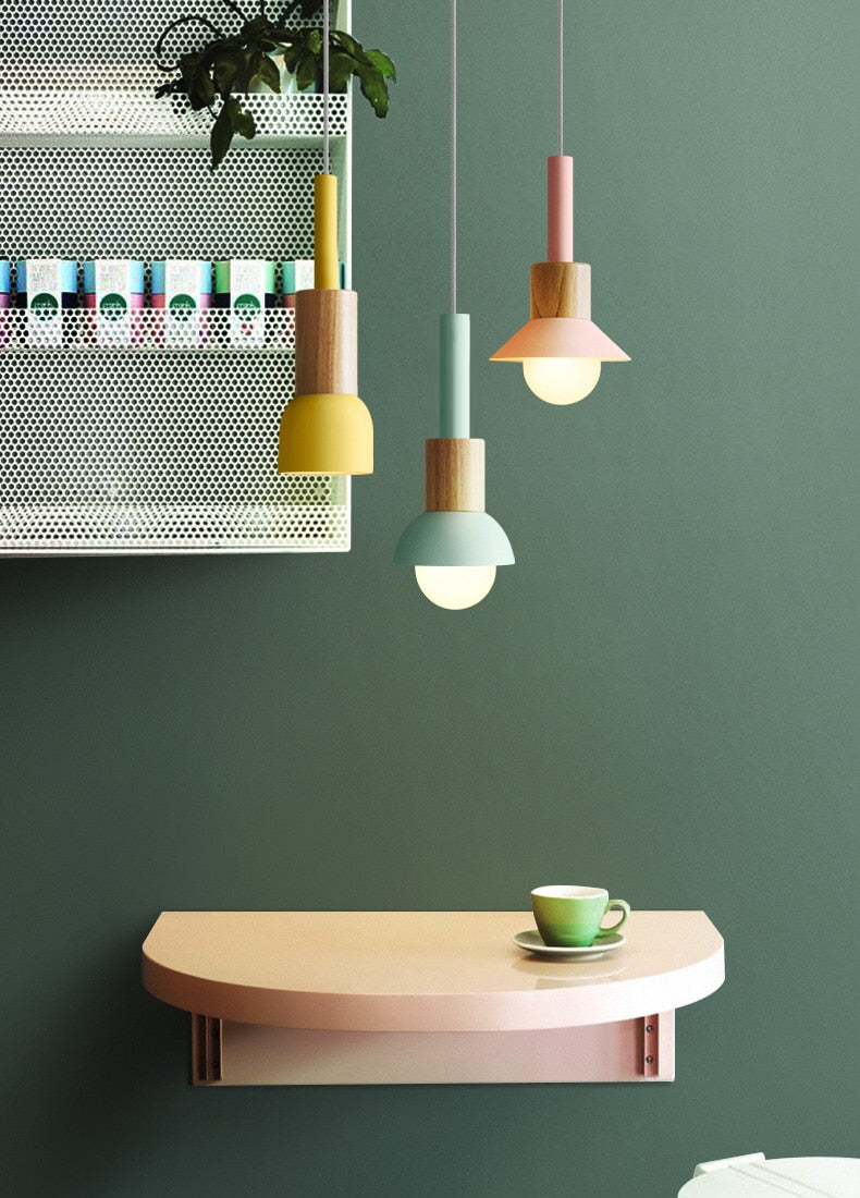 cute Metal & Wood Pendant Lights