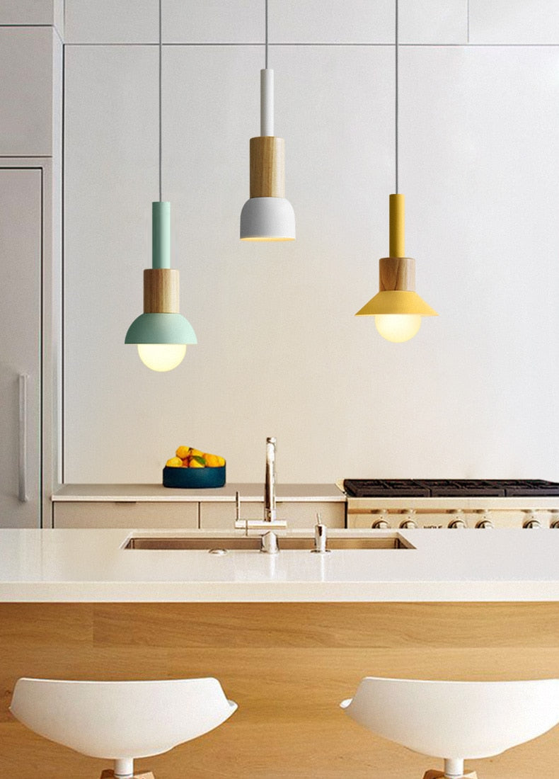 cute Metal & Wood Pendant Lights