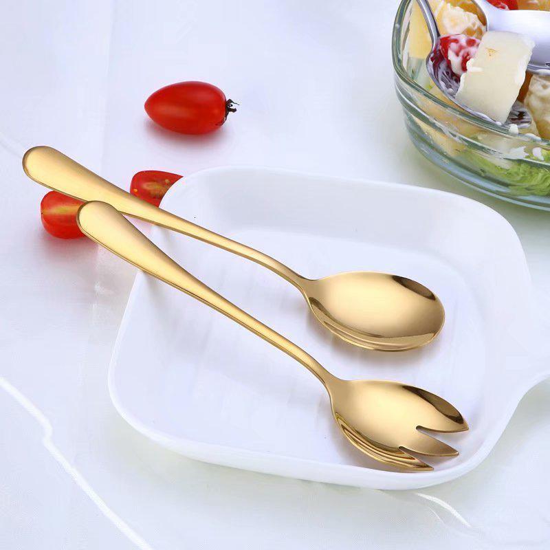 Western Stainless Steel Salad Cutlery Set Gold