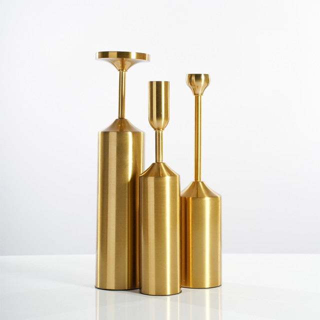 Rounded Gold Candle Holder