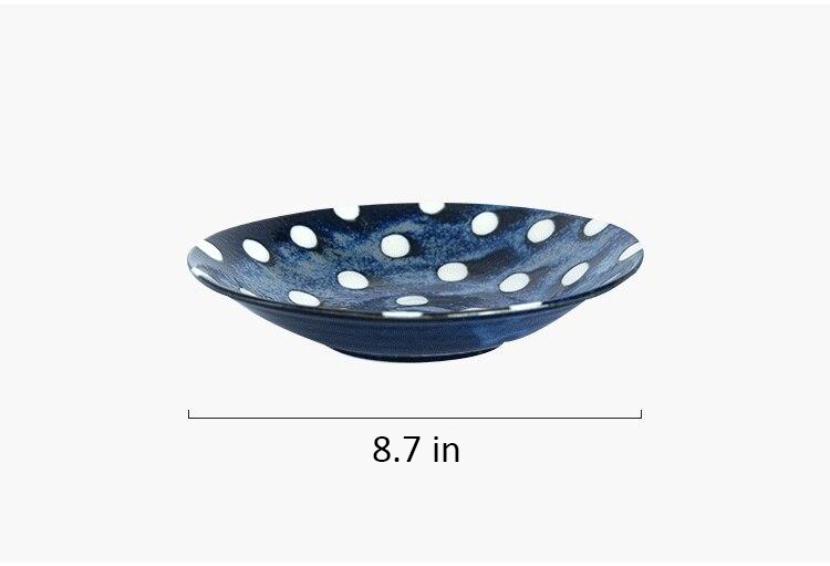 Round Blue Geometric Small Pattern Dish 