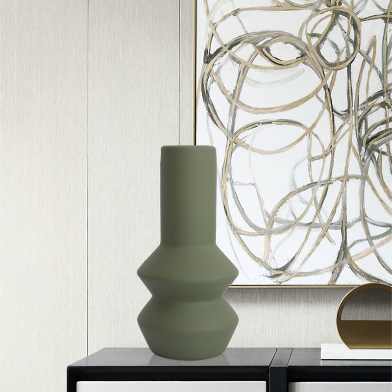 abstract sculpture ceramic matte finish tabletop vase