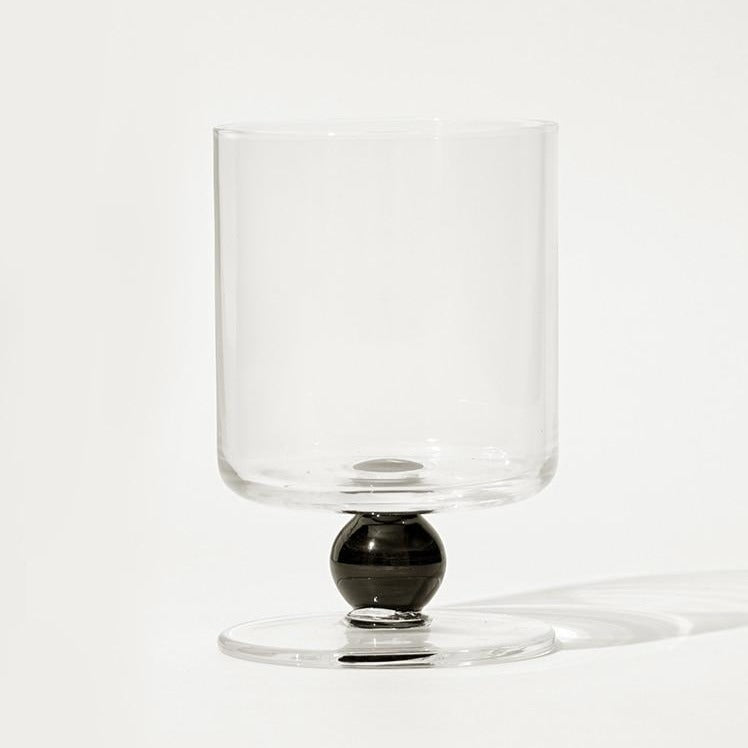 Borosilicate clear Glass with dot base handle glass cup