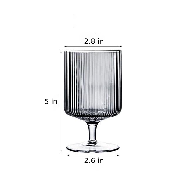 striped design clear round multipurpose goblet