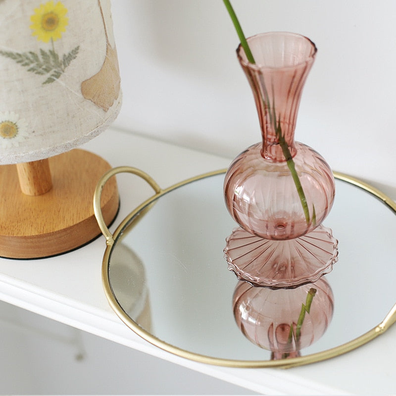 textured abstract shape pink  tabletop vase