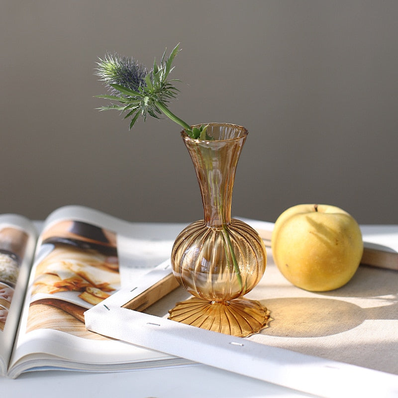 textured abstract shape yellow tabletop vase