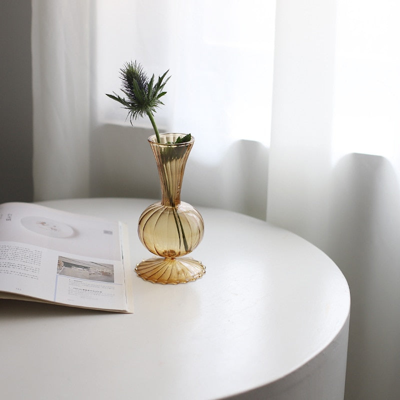 textured abstract shape  yellow tabletop vase