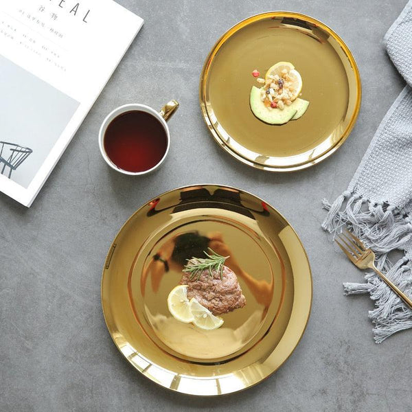 Bella Metallic Glazed Ceramic Plates & Trays