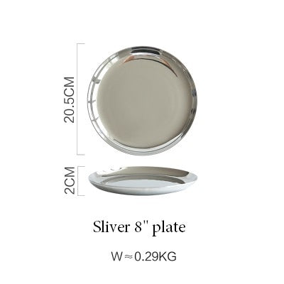 Bella Metallic Glazed Ceramic Plates & Trays