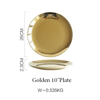 Bella Metallic Glazed Ceramic Plates & Trays