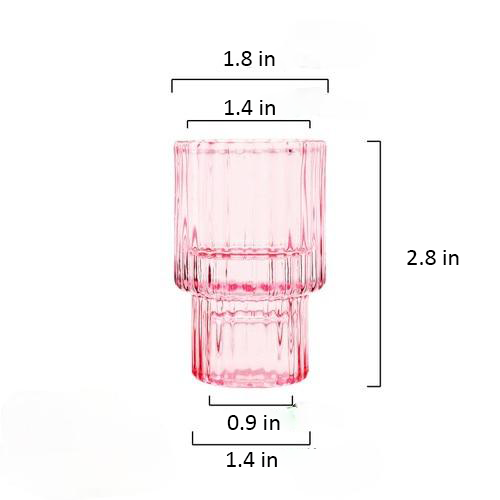 Round Pink01 Transparent Candle Glass Measurements