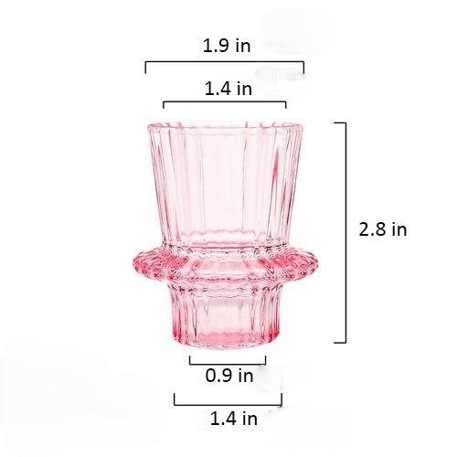 Round Pink02 Transparent Candle Glass Measurements