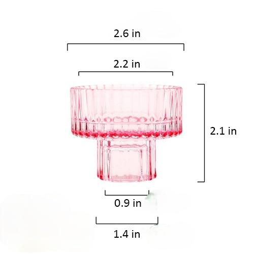 Round Pink03 Transparent Candle Glass Measurements