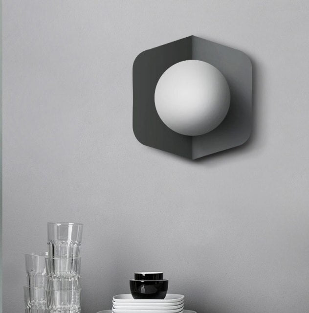 Round Gray Macarons globe wall sconce