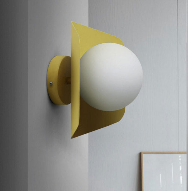 Round Yellow Macarons globe wall sconce