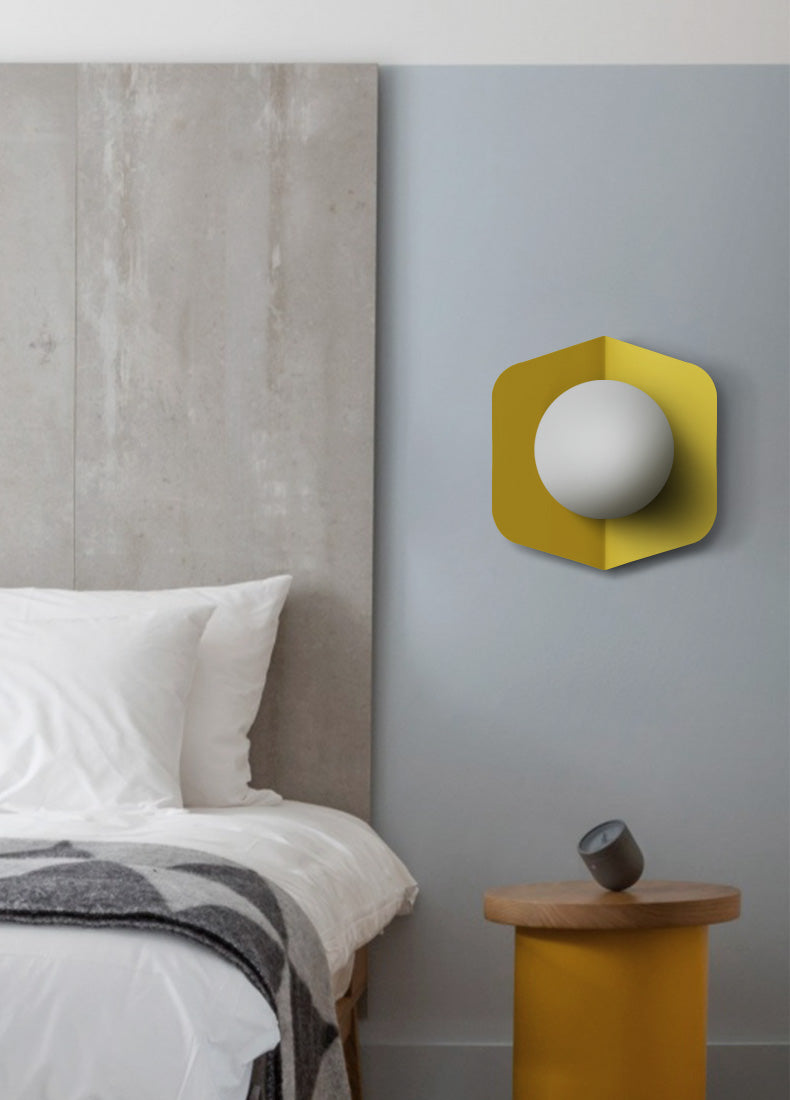 Round Yellow Macarons globe wall sconce