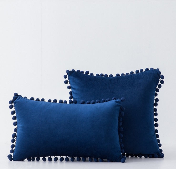 Soft Touch Pompom Pillow Covers