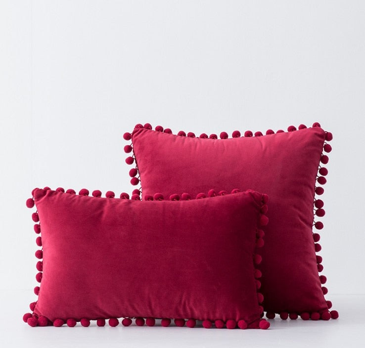 Soft Touch Pompom Pillow Covers