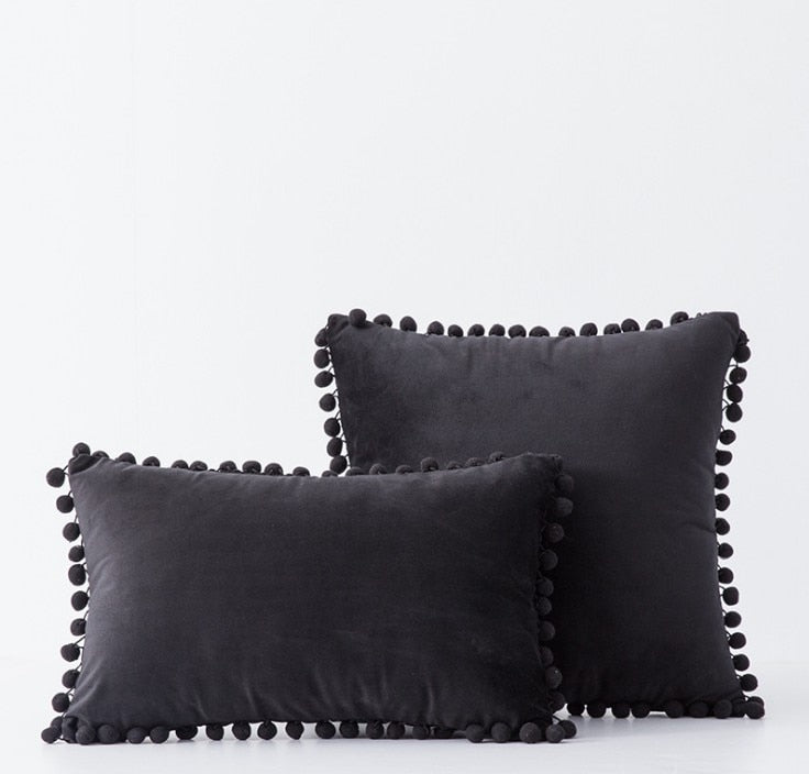 Soft Touch Pompom Pillow Covers