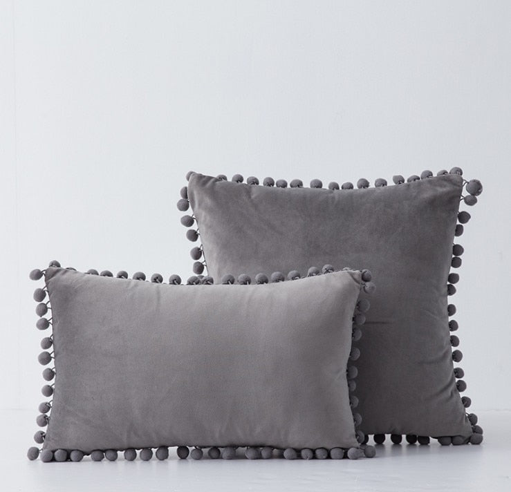 Soft Touch Pompom Pillow Covers