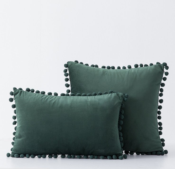 Soft Touch Pompom Pillow Covers