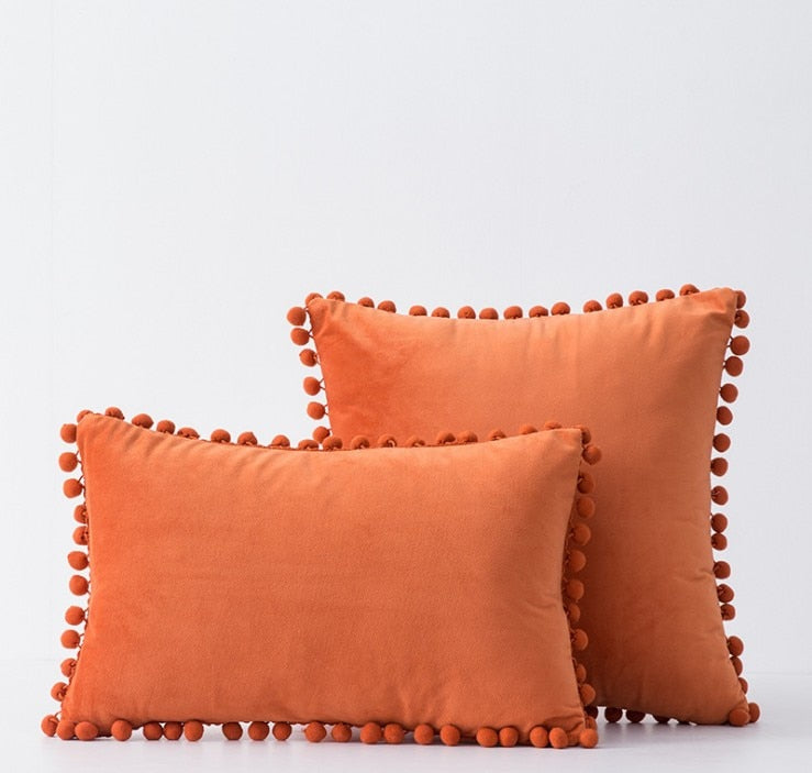 Soft Touch Pompom Pillow Covers