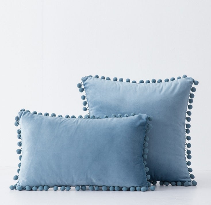 Soft Touch Pompom Pillow Covers